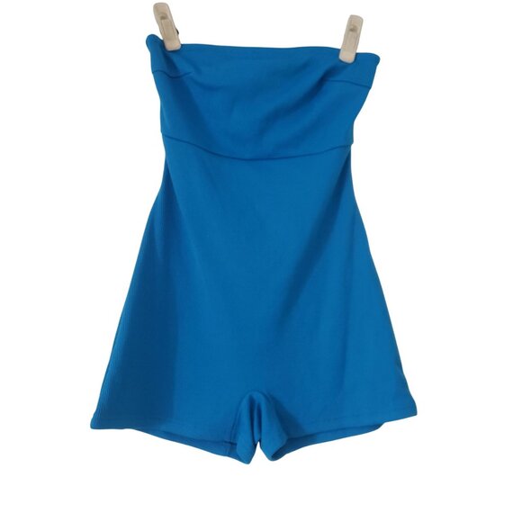 Princess Polly Womens Blue Strapless Short Romper Summer Festival Beach Party - Picture 1 of 9